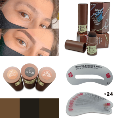 BROWSTAMP-TR, Sada na tvarování obočí se šablonami a pigmentem - Image 3