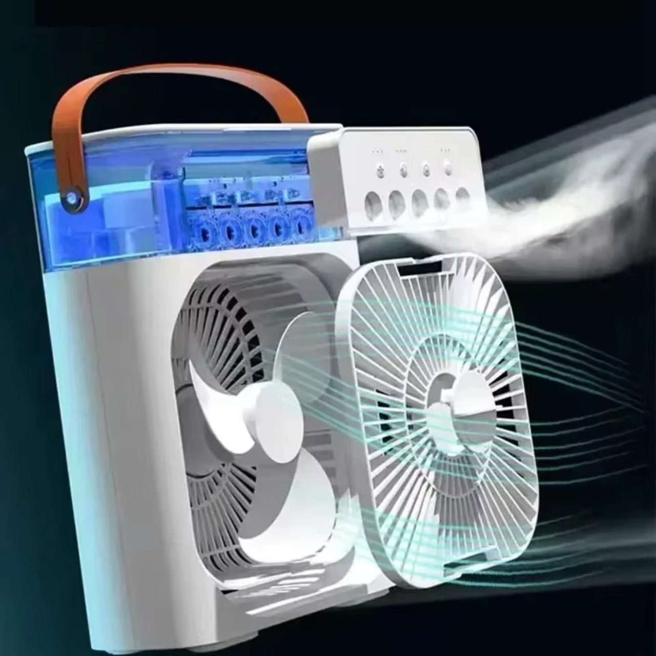 Coolio, 3-v-1 přenosný ventilátor s funkcí zvlhčovače, LED světlem a chlazením - Image 7