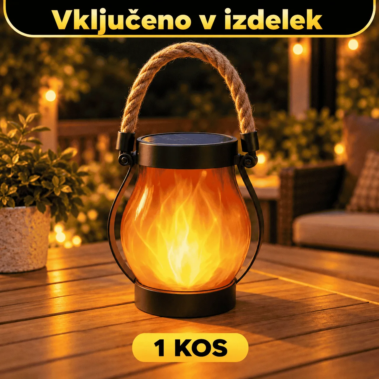 Solární lucerna s efektem plamene Flamy - Image 2