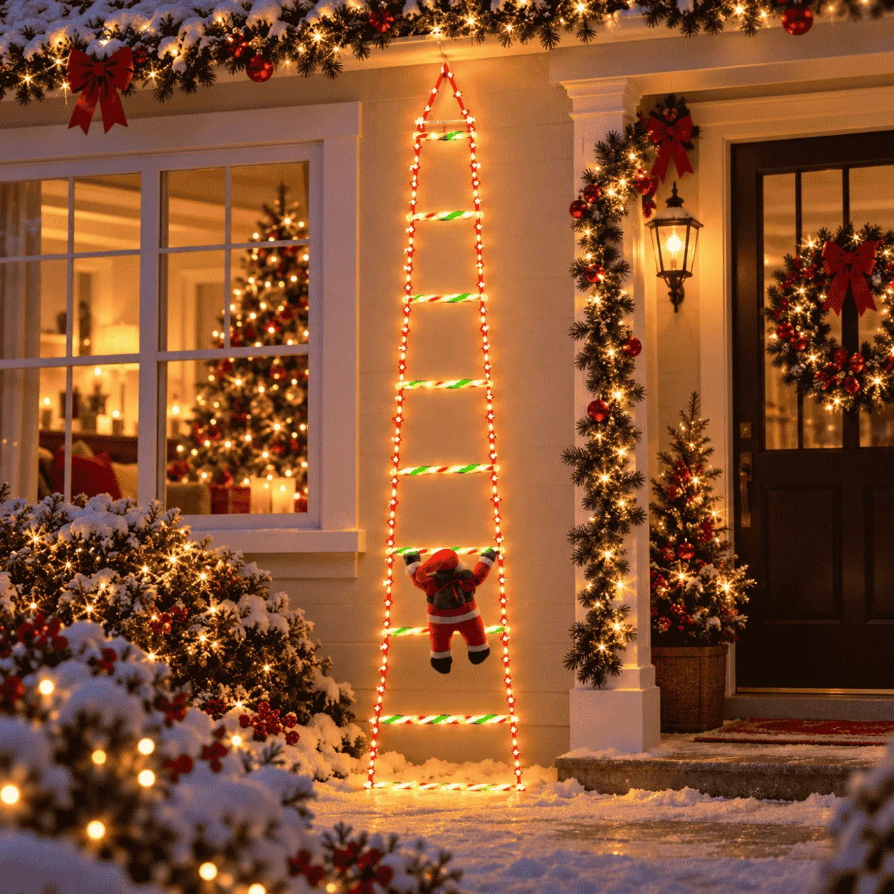 LED vánoční žebřík se Santa Clausem, žebřík - Image 4