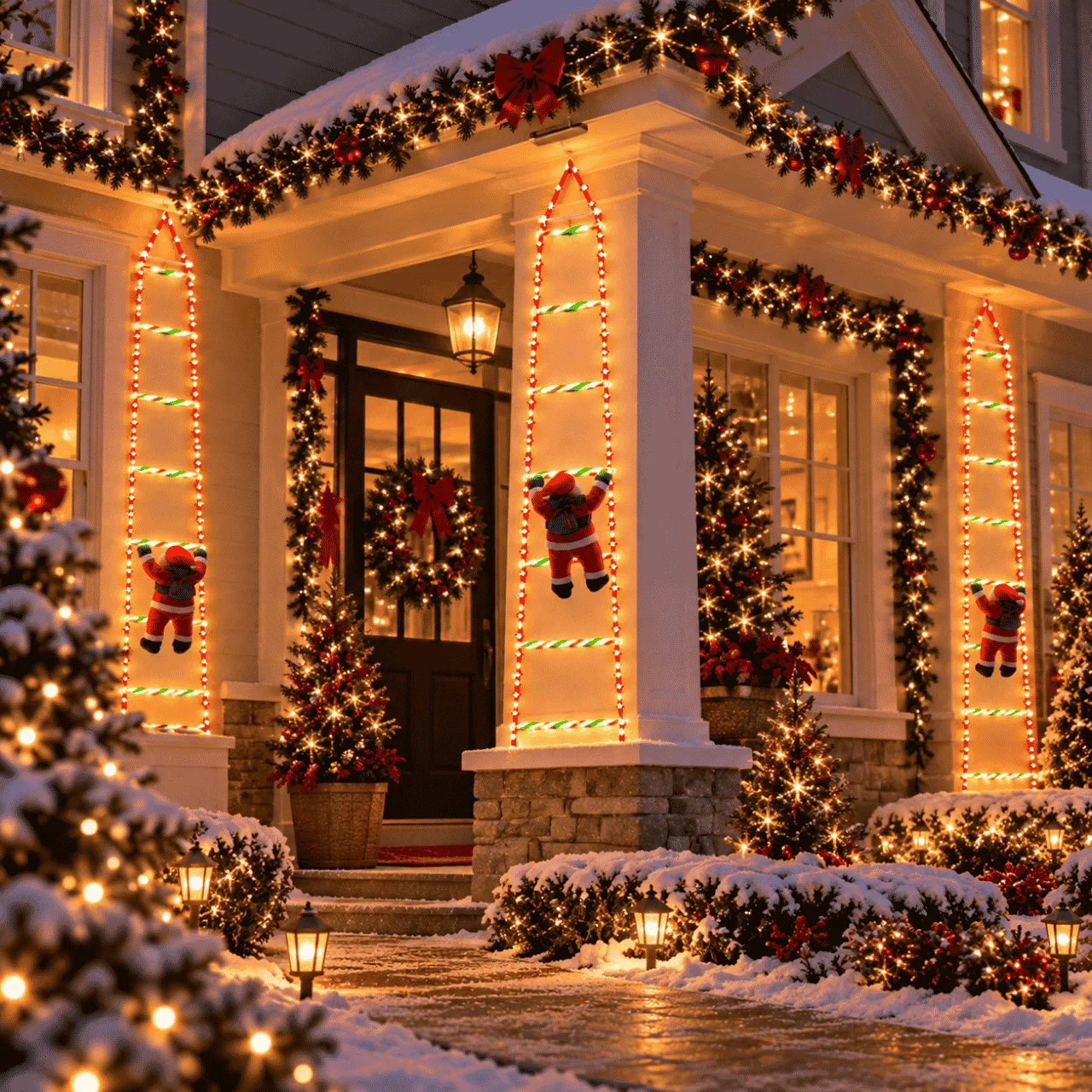 LED vánoční žebřík se Santa Clausem, žebřík - Image 5