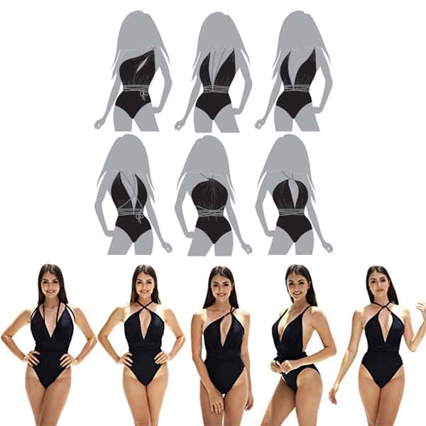 Monokini, jednodílné podšité plavky bez vycpávek, které se dají nosit na několik způsobů - Image 6