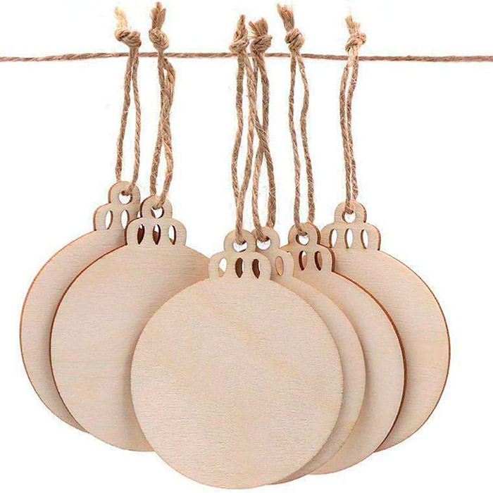 Ornaments, dřevěné vánoční ozdoby, které si vytvoříte sami (30 kusů) - Image 3