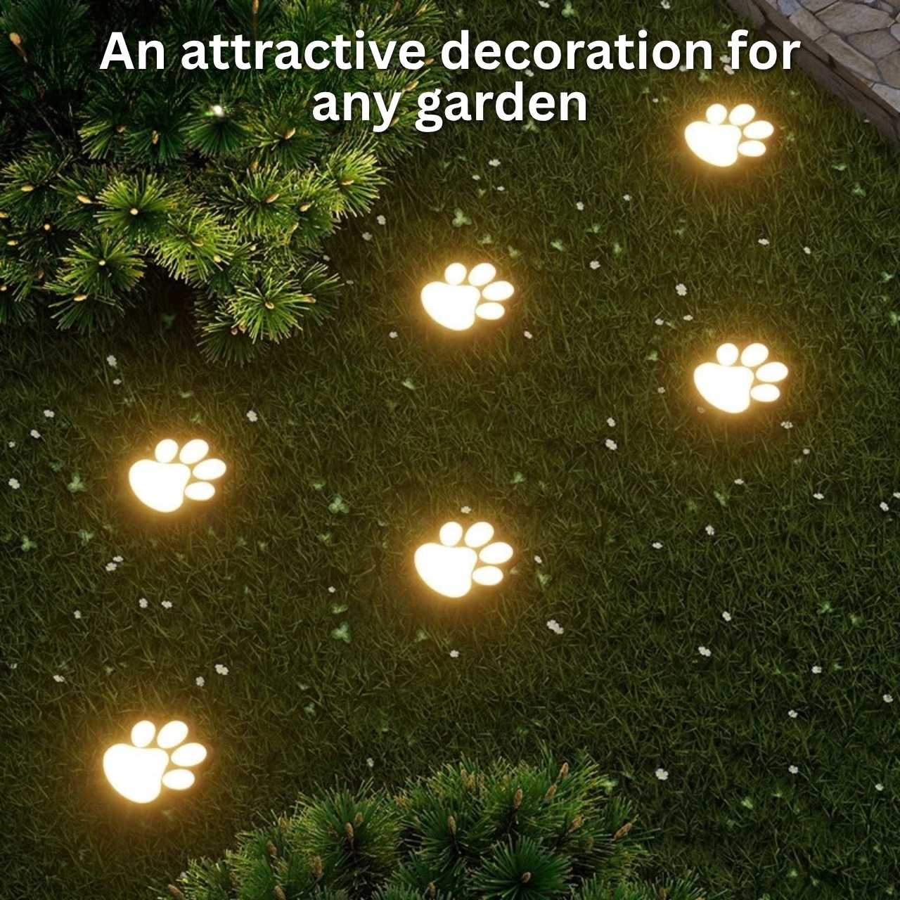 Solární LED světla ve tvaru tlapek, Paws - Image 6