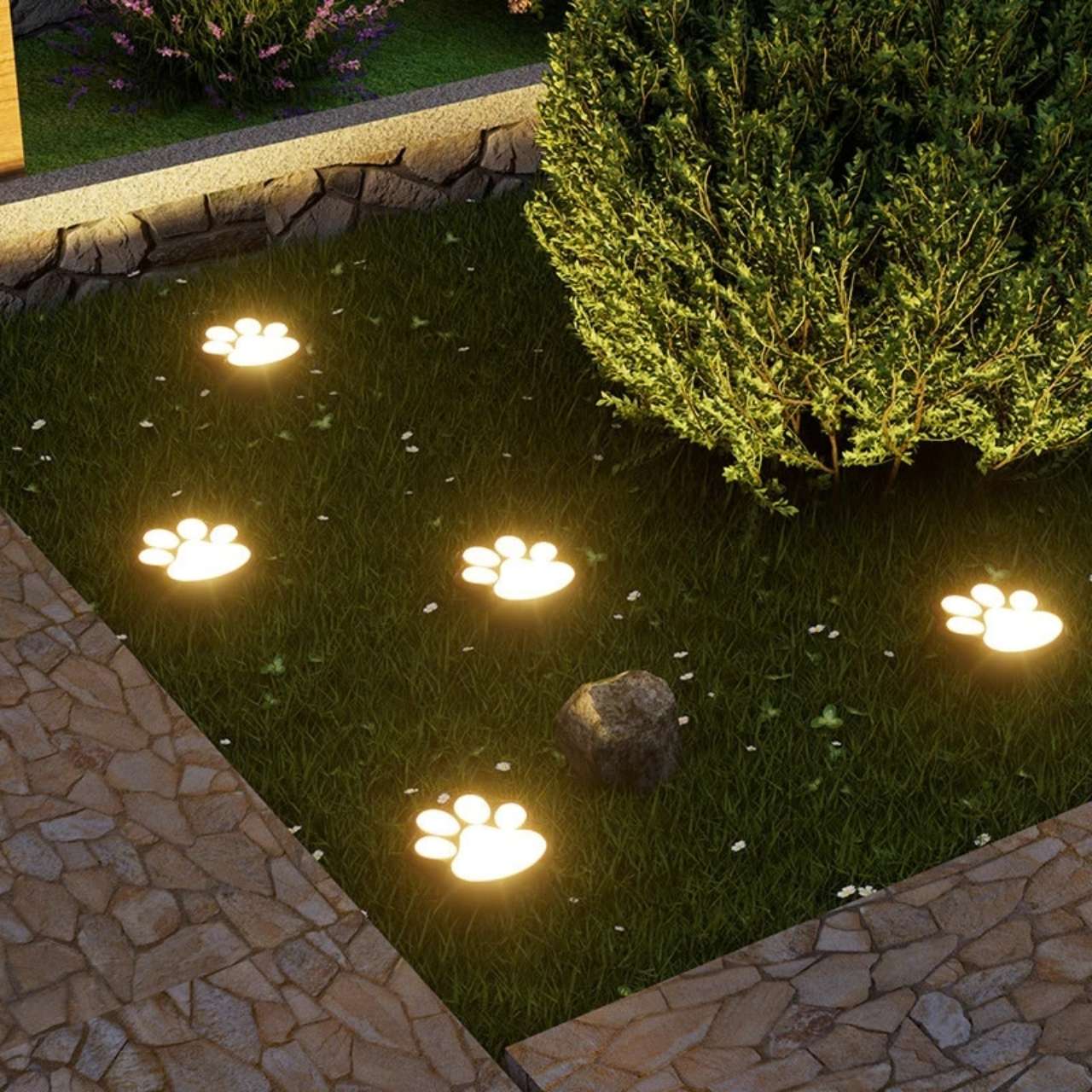 Solární LED světla ve tvaru tlapek, Paws - Image 9