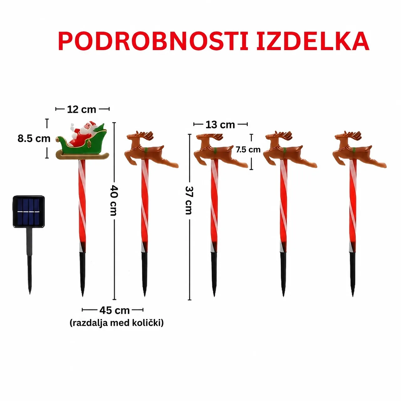 Vánoční zahradní dekorace se Santa Clausem a soby, ReinDeers - Image 5