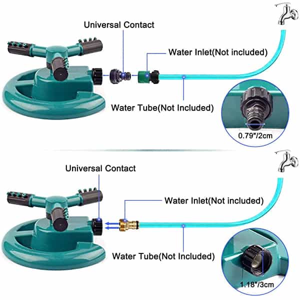 WaterSprinkler, zahradní postřikovač se třemi vidlicemi a 360-stupňovým otáčením - Image 3