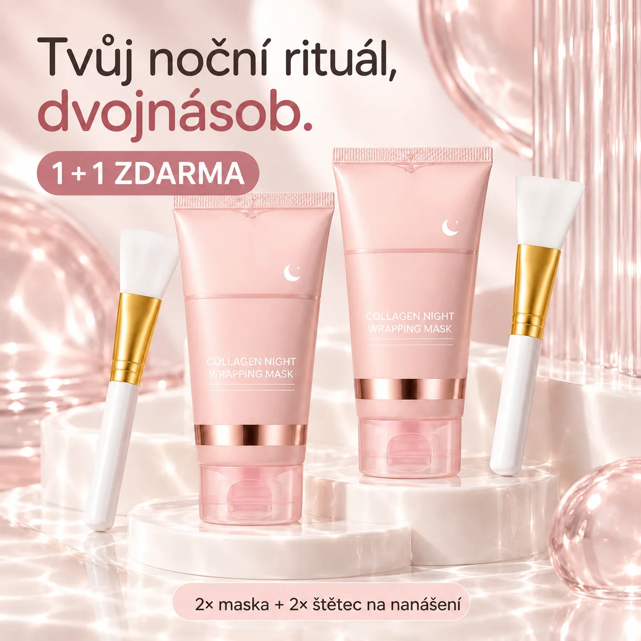 CollagenMask, kolagenová noční pleťová maska s peel-off efektem (1+1 ZDARMA ) - Image 2