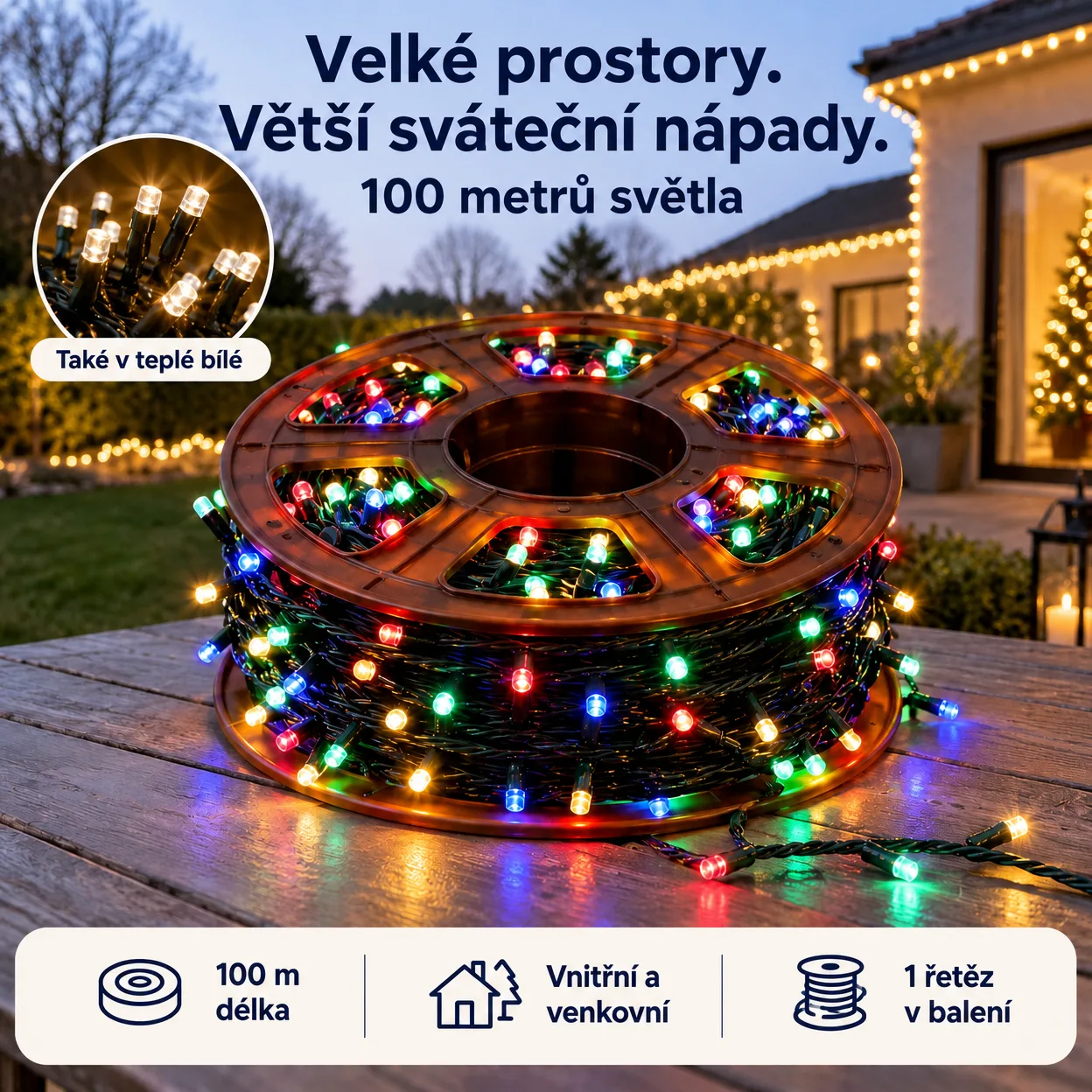 100mLL Sváteční světelný řetěz - Image 1