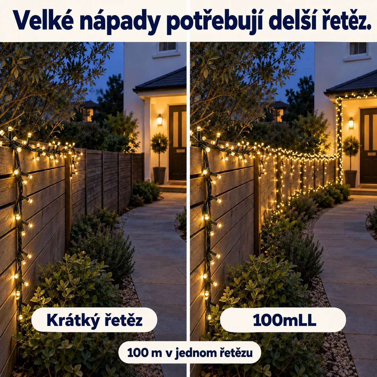 100mLL Sváteční světelný řetěz