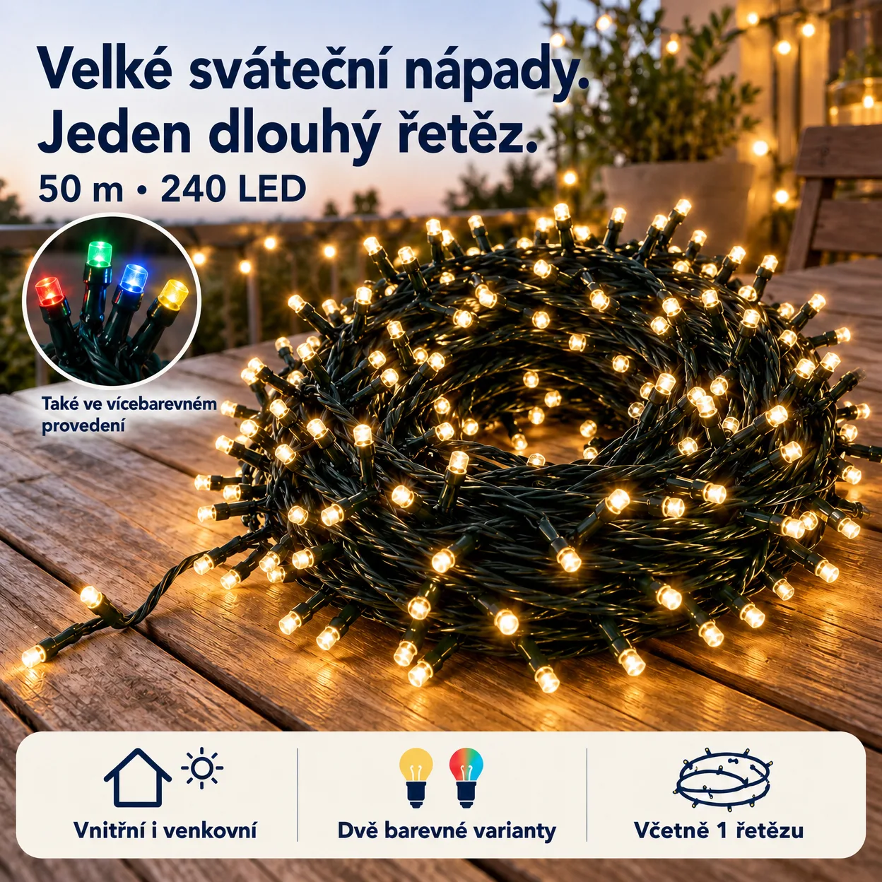 50mLL Světelný řetěz pro slavnostní atmosféru - Image 1