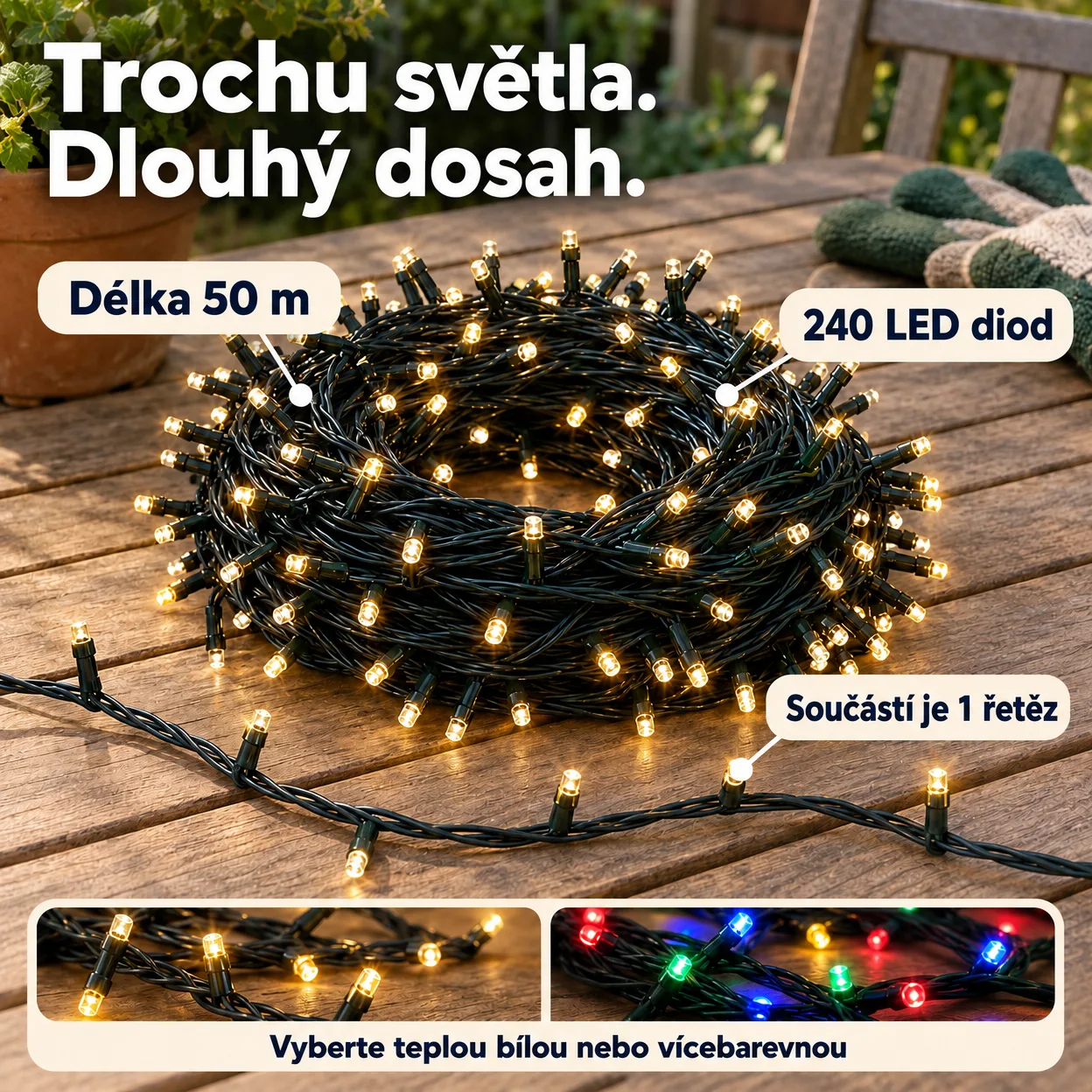 50mLL Světelný řetěz pro slavnostní atmosféru - Image 2
