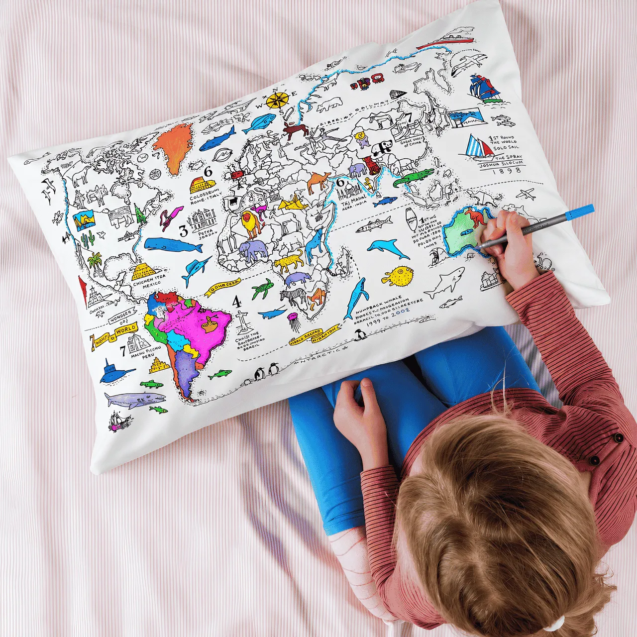 Vybarvi si polštář – mapa světa, ColoringPillow - Image 4