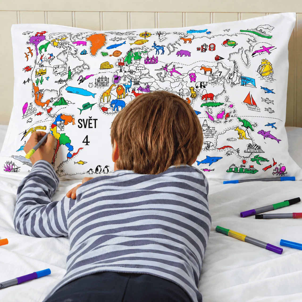 Vybarvi si polštář – mapa světa, ColoringPillow - Image 5