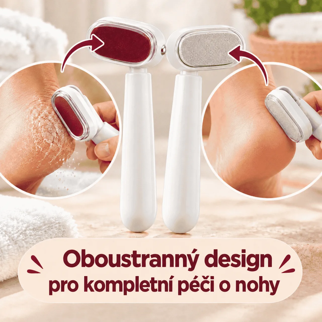 Oboustranné provedení pro kompletní péči o chodidla