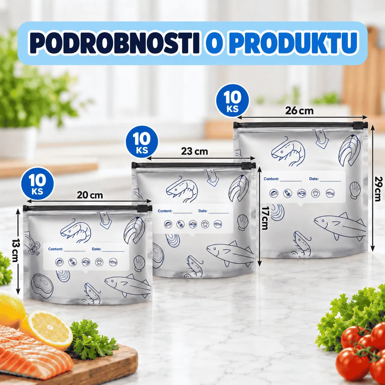 Sáčky na uchovávání potravin (30 ks), FreshBags - Image 3