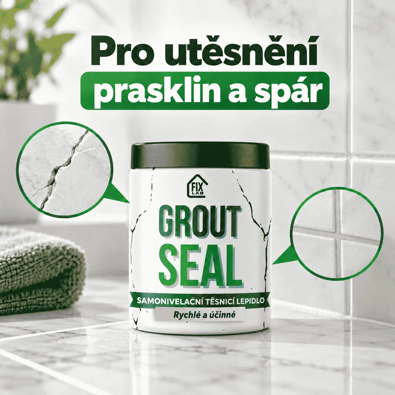 K utěsnění prasklin a spár
