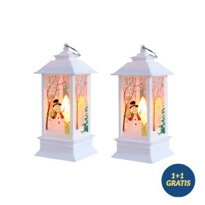 LanternLights, vánoční lucerna s příjemným světlem a třpytkami (1+1 ZDARMA - bílá a červená)