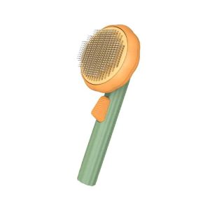 PumpkinComb, kartáč pro domácí zvířata s tlačítkem pro snadné očištění