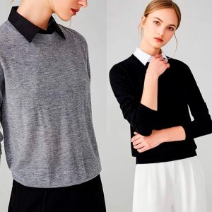 TopCollar, límec ženské košile (černý a bílý)